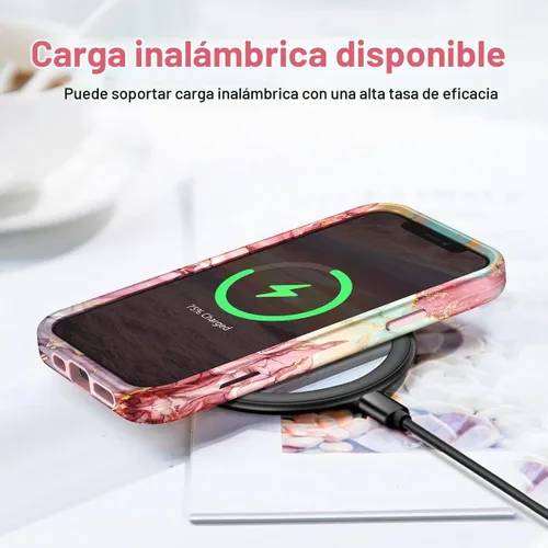 Vista 6 de Btscase para iPhone 12/iPhone 12 Pro, funda resistente de tres capas de mármol a prueba de golpes, cuerpo completo, PC duro + parachoques de TPU