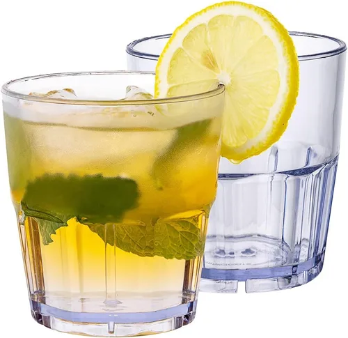 Vista 9 de Restaurantware Bev Tek - Juego de 50 vasos de plástico de 9 onzas resistentes a las roturas, vasos apilables de plástico transparente aptos