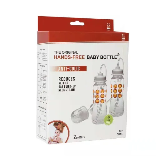 Vista 5 de Podee - Botella manos libres para bebé, sistema de alimentación anti-cólicos, Lion