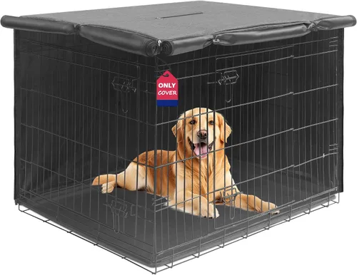 Vista 26 de HiCaptain Funda para Jaula de Perro 24.0" L x 18.0" A x 20.0" Al con Malla Transpirable, Funda para Perrera Duradera Heavy Duty, Paneles con Doble