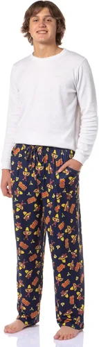 Vista 2 de INTIMO Curious George - Pantalones de pijama con estampado de sombrero amarillo para hombre Jorge curioso