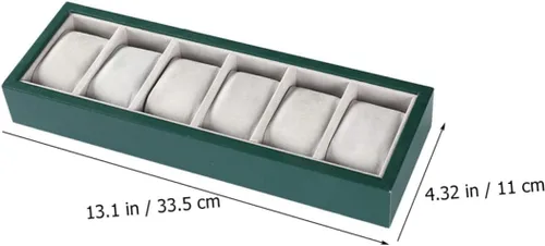 Vista 5 de LIFKOME 5pcs 6-grid Watch Storage Watch Display Tray Watch Tray for Men Slots Watch Bracelet Tray Watch Tray Organizer Watch Bracelet Display Tray