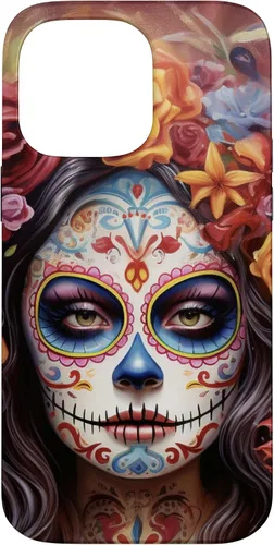 Vista 21 de iPhone 16 La Catrina Mujeres Dia De Los Muertos Latina Sugar Skull Case