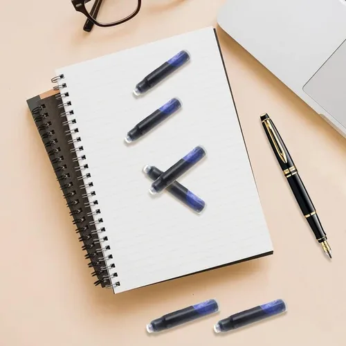 Vista 7 de Pen Savings Cartuchos de tinta para pluma estilográfica, paquete de 24, tamaño estándar internacional, longitud 1.5 pulgadas, diámetro de 0.102 in