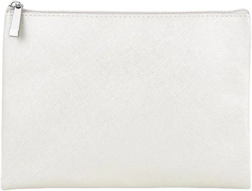 Vista 6 de Juego de 2 bolsas de maquillaje, pequeña bolsa de maquillaje con cremallera, bolsa de cosméticos portátil para viajes, bolsa de belleza de piel Negro