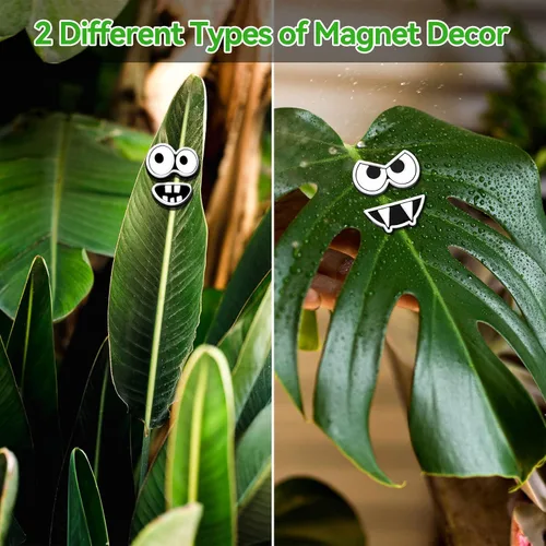 Vista 2 de Imanes de plantas con ojos y boca para plantas en maceta, 8 unidades de imanes para nevera con diseño de monstruo, ojos, pines divertidos de plantas
