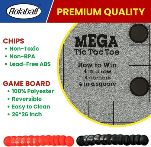 Vista 4 de Bolaball - Juego de mesa gigante 3 en 1, la vieja, damas, ajedrez, reversible, juegos de jardín y patio para adultos, fiesta familiar, para niños