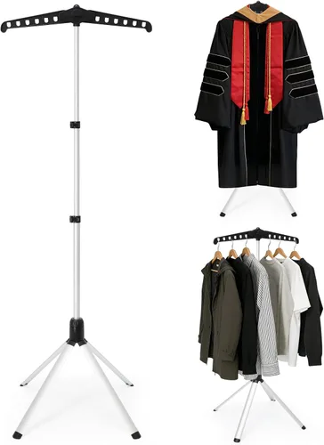 Vista 9 de Exhibidor Ajustable de Camisetas para Adultos para Vendedores, Soporte de Exhibición de Camisetas de 32-63 pulgadas, Exhibidor Portátil Colgante