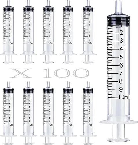 Vista 7 de 40 jeringas de plástico de 0.1 onzas líquidas, empaquetadas individualmente para experimentos de laboratorio científico, recarga, riego, medición