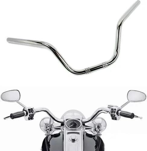 Vista 13 de Manubrio para Motocicleta 1 pulgada 25mm Ace Cafe Racer Clubman Compatible con Harley Sportster XL883 XL1200 (Negro Bajo)