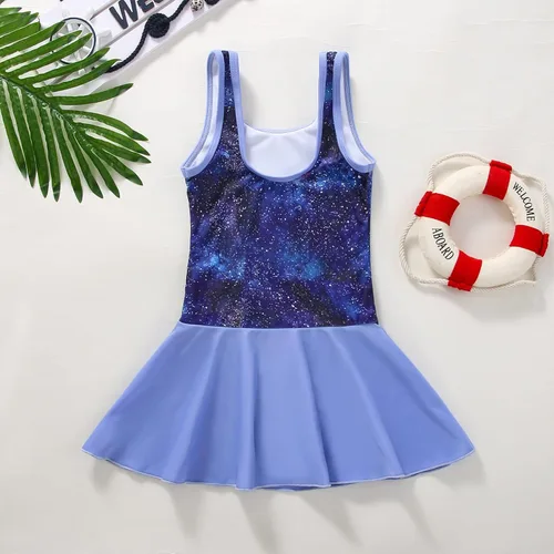 Vista 4 de YIRONGWANG Traje de baño de una pieza para niñas de 5 a 10 años