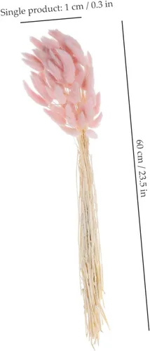 Vista 3 de Colas de conejo, flores secas, cola de conejo, ramo de flores secas, 60 piezas naturales para boda, cola de conejo, hierba para decoración