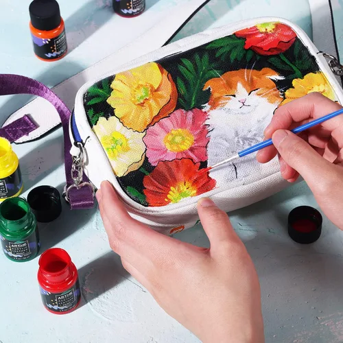 Vista 3 de ARTME Juego de pintura acrílica para cuero, 20 colores x 1.0 fl oz, kit de tinte acrílico para cuero, perfecto para zapatos, tenis, chaquetas, sofás