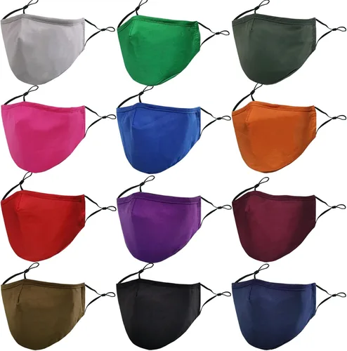 Vista 9 de Mascarillas de tela lavables y reutilizables para mujeres y hombres, máscara facial transpirable con alambre de nariz y bolsillo para filtro