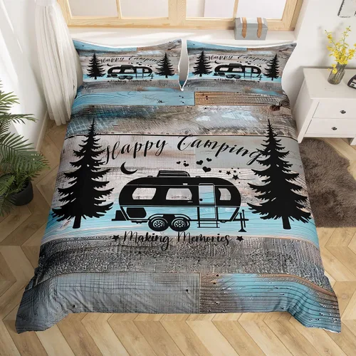 Vista 15 de Erosebridal Camper Bedding - Juego de ropa de cama de 2 piezas, estilo rústico de granja, juego de ropa de cama de campamento para adolescentes