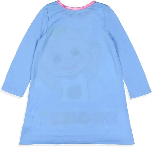 Vista 5 de Komar Kids CoComelon - Camisón de personaje JJ para niñas pequeñas con vestido de muñeca a juego, Azul bebé