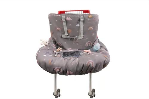 Vista 3 de Funda para carrito de compras para bebé niña y niño Funda resistente al agua para silla alta con bolsa para teléfono y bolsillo Funda de carrito
