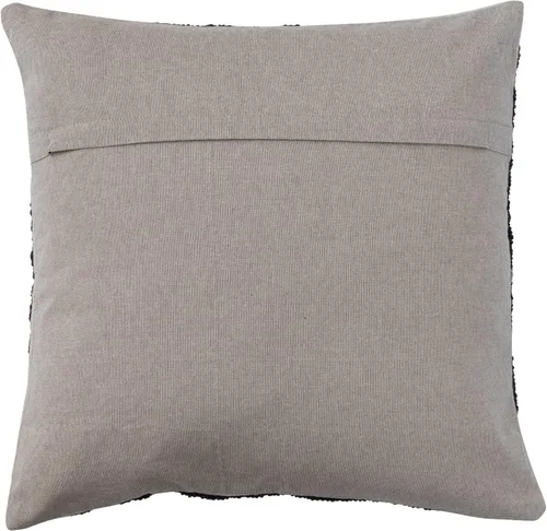 Vista 4 de Bloomingville Funda de almohada de algodón con diseño de líneas abstractas, gris y negro, 18 x 18 pulgadas