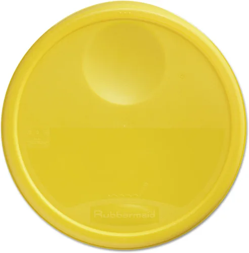 Vista 15 de Rubbermaid Productos comerciales Contenedor redondo de plástico para almacenamiento de alimentos con asa, 4 cuartos de galón, amarillo, rango