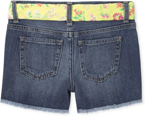 Vista 2 de The Children's Place Pantalones cortos de mezclilla con cinturón para niña