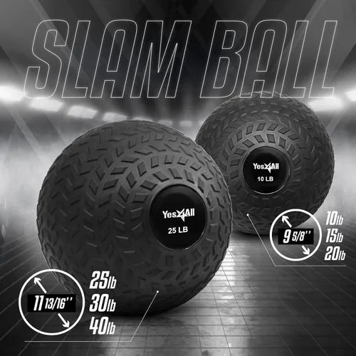 Vista 2 de Yes4All - Pelota de golpe rellena de arena para entrenamiento de fuerza Negro
