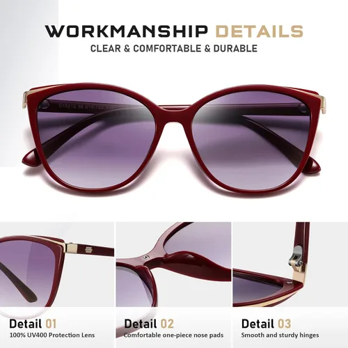 Vista 73 de Gafas de sol de moda ojo de gato para las mujeres moda Cateye UV400 protección gafas CL22017