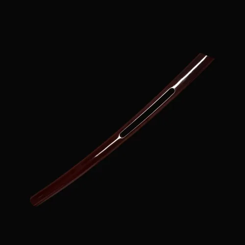 Vista 3 de Espada forjada hecha a mano, espada samurái, espiga completa, acero inoxidable, ahuecada, letras rojas, accesorios de espada Katana no afilada