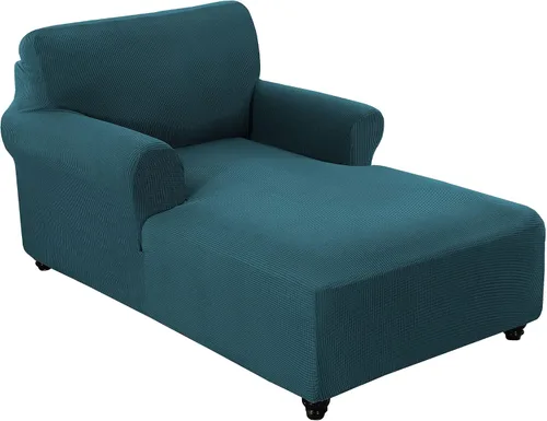 Vista 15 de FantasDecor Funda Elástica para Chaise Lounge Funda de Silla con Patrón de Celosía con Reposabrazos para Sala de Estar Dormitorio Doble Brazo Tela