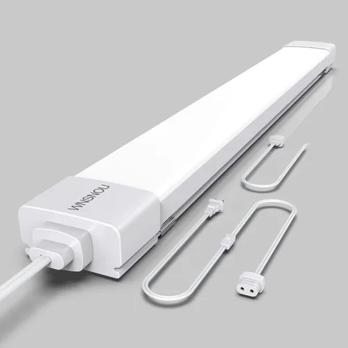 Vista 13 de WNSNOU Lámpara de Tubo LED con Enchufe, Luz Utilitaria de Tienda de 1.4 pies, 1800 LM, 5000 K, Luz de Gabinete Enlazable para Garaje, Cocina, Baño