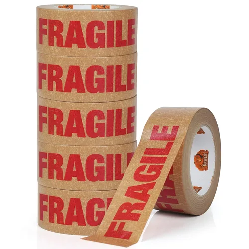 Vista 9 de TAPEBEAR Cinta Frágil de Papel Kraft Ecológico de 2 pulgadas x 55 yardas, Cinta de Papel Marrón de Embalaje Biodegradable Cinta Autoadhesiva