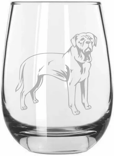 Vista 183 de Shar Pei (chino) - Vaso de vino sin tallo grabado para perro, 15.25 onzas
