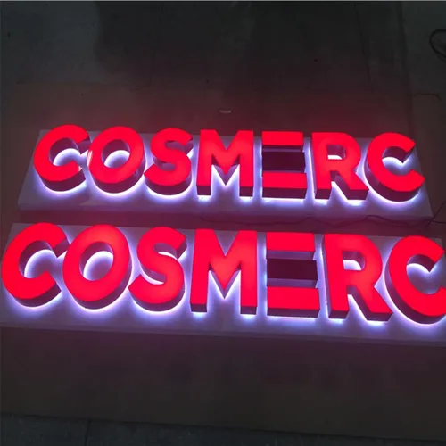 Vista 9 de Letreros de logotipo de neón retroiluminados de acrílico personalizables, letrero de logotipo de negocios iluminado por LED totalmente Letrero