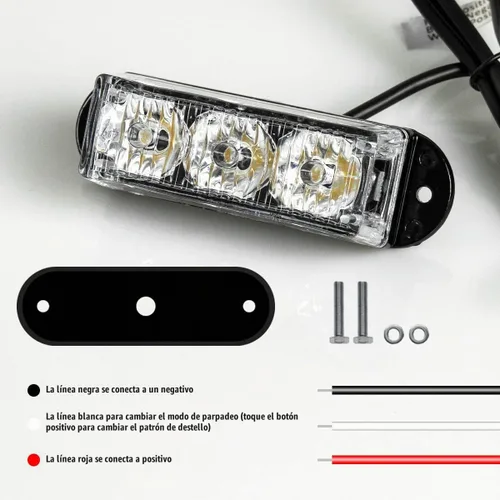Vista 5 de Purishion - 3 Luces estroboscópicas LED de emergencia, impermeables, color ámbar, 12 diferentes intermitentes para automóvil, SUV, camioneta