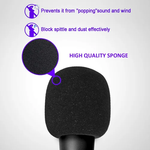 Vista 4 de Parabrisas de micrófono de mano de 6 piezas, filtro de micrófono pop para micrófono de estudio, micrófono de mano Bluetooth y micrófono de mano