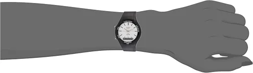 Vista 4 de Casio Core AW90H-7EV reloj de cuarzo de goma negro con esfera blanca para hombre