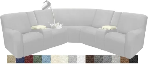 Vista 12 de Fundas impermeables de sofá reclinable modular para sofás reclinables, lavable en forma de L, para perros, fundas elásticas para sofá reclinable