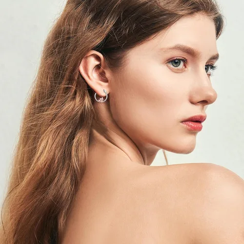 Vista 112 de VONALA Bonitos aretes de aro de plata de ley 925, regalos de cumpleaños para mujer