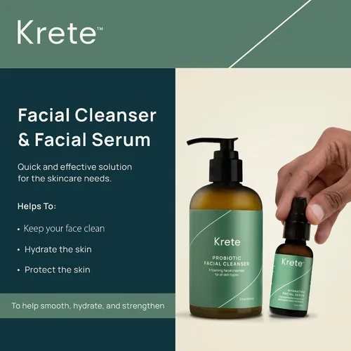 Vista 2 de krete Limpiador facial probiótico de rutina de 30 segundos para una piel brillante y saludable - 8 onzas de cuidado perfecto para todo