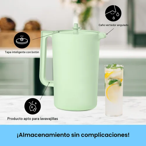 Vista 4 de Tupperware Heritage - Jarra de 1 galón en menta, apta para lavavajillas y sin BPA