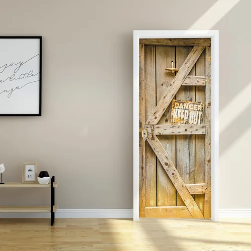 Vista 15 de Artfanke - Adhesivo 3D realista para puerta de grano de madera, despegar y a2087