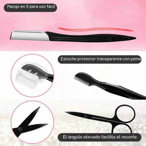 Vista 4 de Kit de cejas, herramientas exfoliantes multiusos para dermaplaning