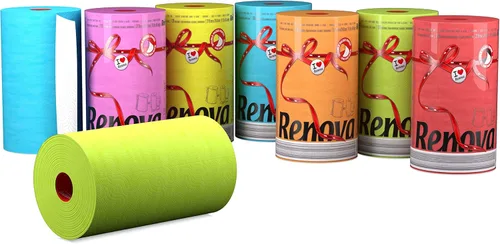 Vista 5 de Renova Toalla de papel naranja Jumbo Rollo de 2 capas 120 hojas altamente absorbentes