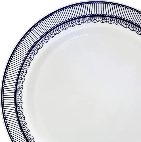 Vista 3 de OCASIONES" Paquete de 50 platos (25 invitados) - Juego de platos de plástico desechables pesados para fiestas de boda - 25 x 10.5'' cena + 25 x