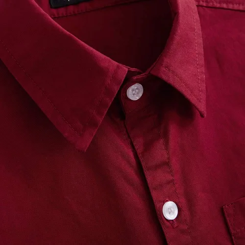 Vista 4 de Spring&Gege Camisas de vestir de manga corta para niños Uniforme formal tejido sólido