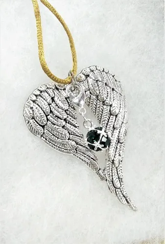 Vista 7 de May Birthstone Angel Wings Memorial Ornament Car Hanger Keepsake