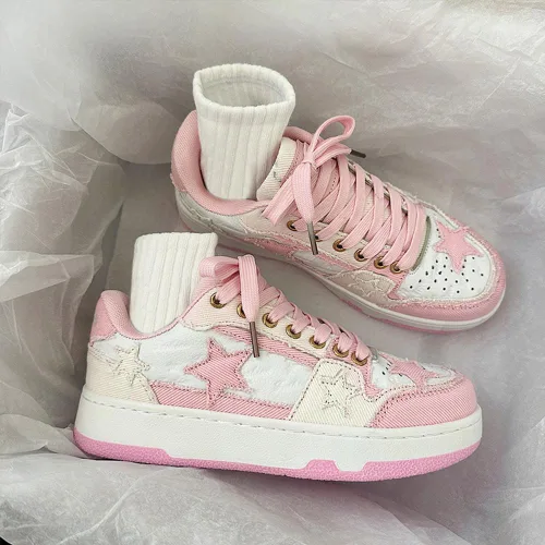 Vista 6 de abstep Zapatillas deportivas para mujer con patrón de estrellas y cordones delanteros