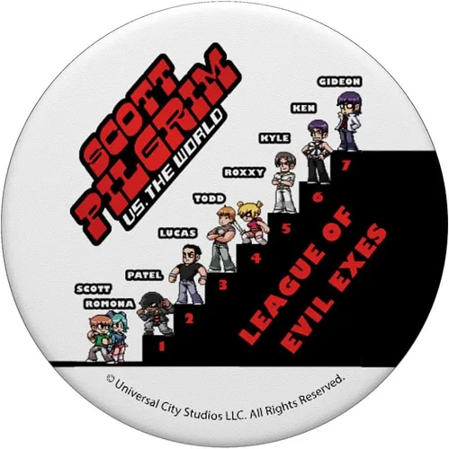 Vista 3 de Scott Pilgrim Vs. The World League Of Evil Exes PopSockets Grip and Stand para teléfonos y tabletas, Negro
