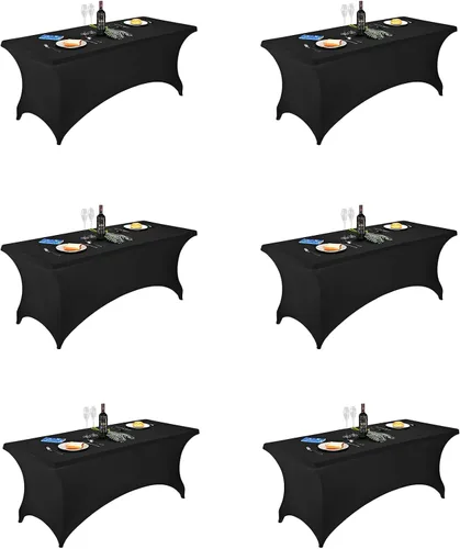 Vista 85 de FORLIFE - Funda de mesa de elastano, mantel ajustado de 4 pies para mesas rectangulares, funda elástica para patio, universal para bodas, banquetes