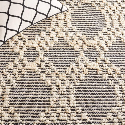 Vista 6 de SAFAVIEH Natural Fiber Collection NF383A - Alfombra de pasillo de 2 pies 3 pulgadas x 8 pies, color rubor y negro, tejido plano, diseño geométrico