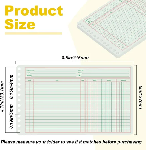 Vista 8 de Skyygemm 200 hojas de libro mayor de 5 x 8.5 pulgadas, libros de papel para contabilidad, bloc columnar para cuentas comerciales por cobrar